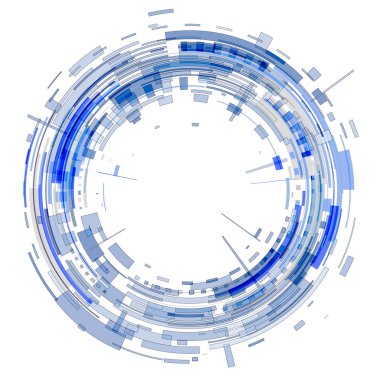 Açık mavi geometrik şekillerin çemberi  