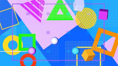 Renkli geometrik şekiller kümesi