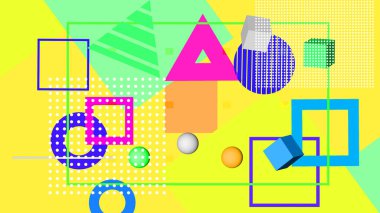 Renkli geometrik şekiller kümesi