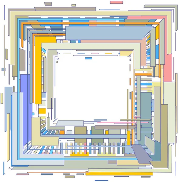 Vierkant Van Gekleurde Geometrische Vormen — Stockfoto