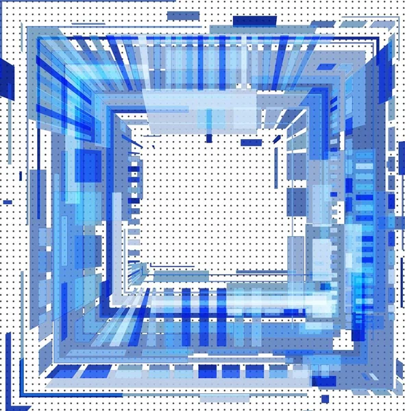 Čtverec Modrých Geometrických Tvarů — Stock fotografie