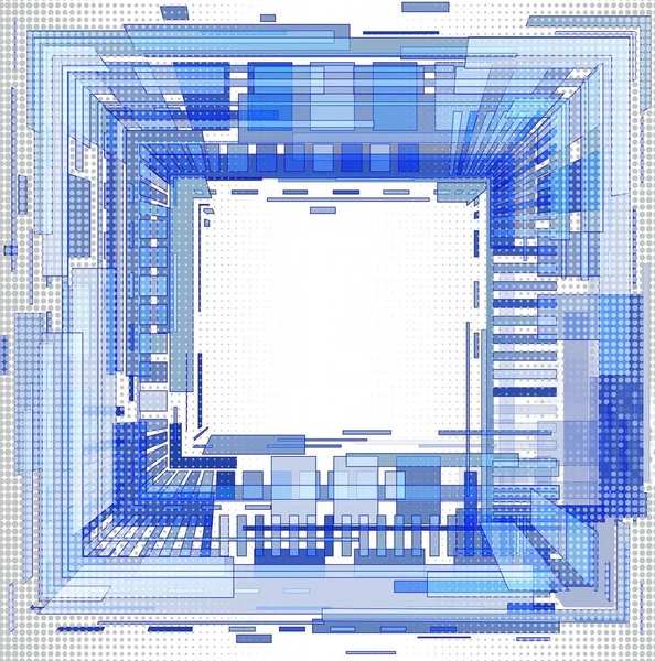 Čtverec Modrých Geometrických Tvarů — Stock fotografie