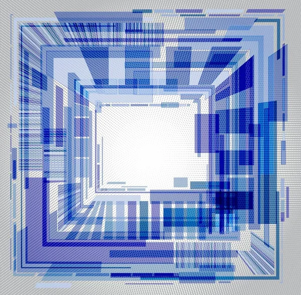 Čtverec Modrých Geometrických Tvarů — Stock fotografie