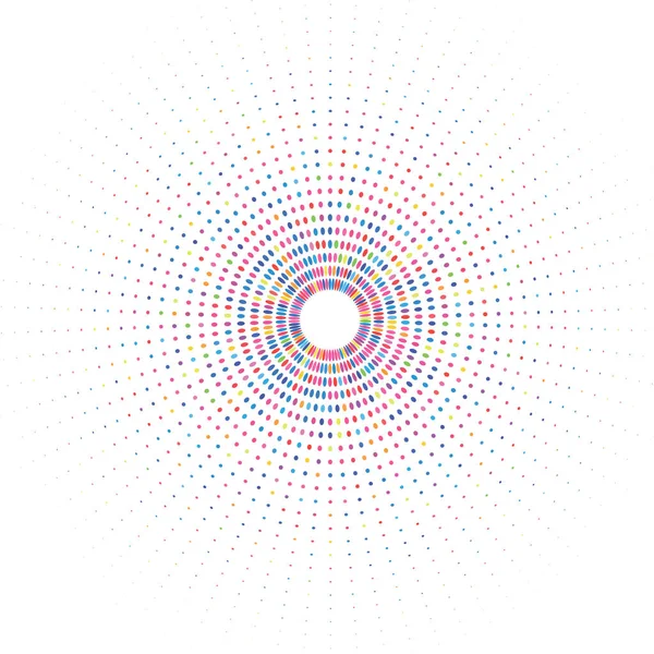 白い背景にカラフルな点の輪 — ストック写真