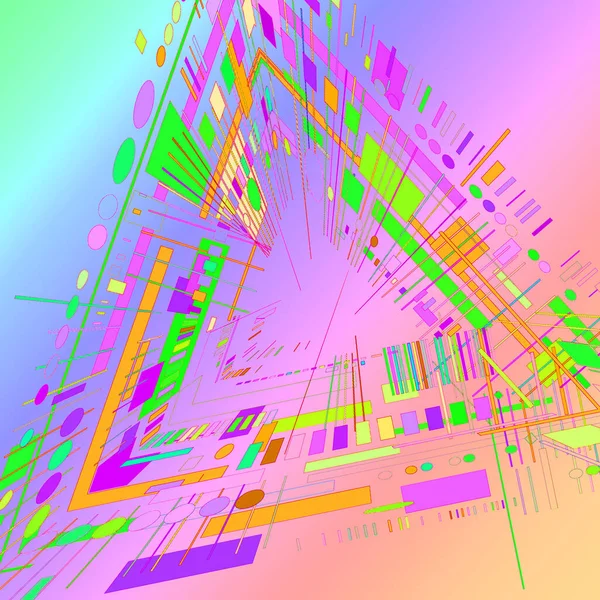 Driehoek Van Kleurrijke Geometrische Vormen — Stockfoto