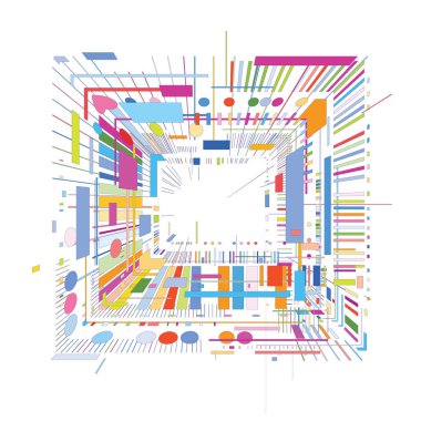 Renkli geometrik şekillerin karesi