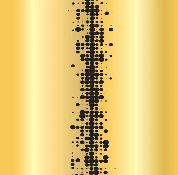 抽象的な金色の背景に黒い点 — ストックベクタ