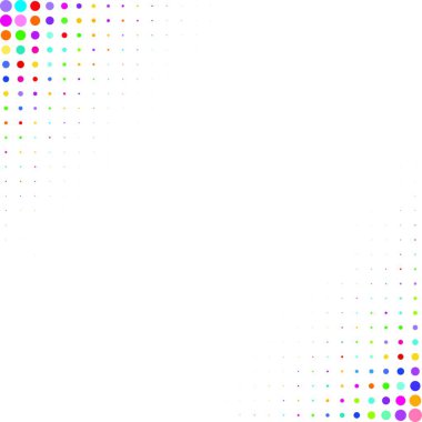 Beyaz yüzeyde renkli noktalar