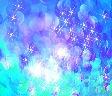 Bokeh ve parıltılı mavi arkaplan