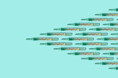 Ok şekilli civa tıbbi termometreler