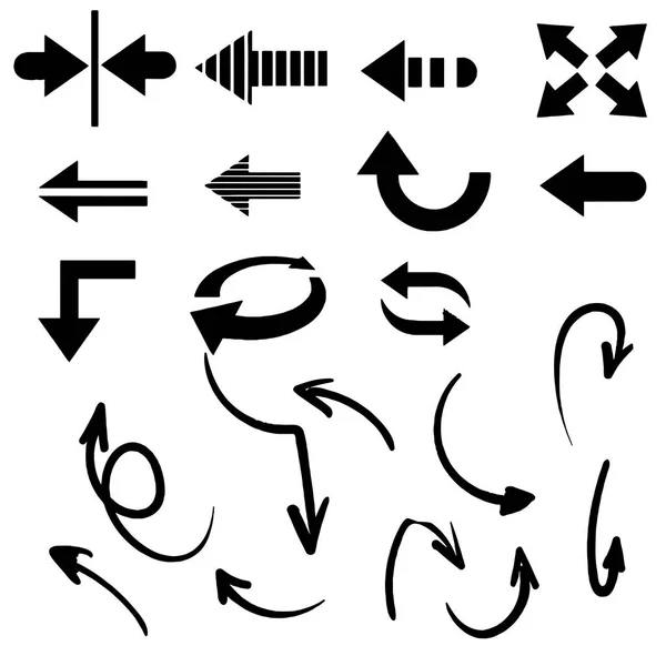 Collection vectorielle flèches sur fond blanc — Image vectorielle