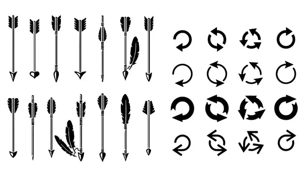 Flèches dessinées à la main définir des éléments graphiques en noir vecteur — Image vectorielle