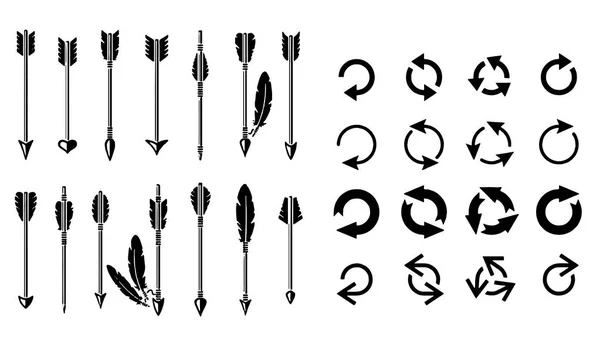 El çizilmiş oklar siyah Vektör grafik elemanları ayarlamak — Stok Vektör