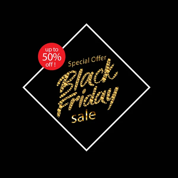 Vector illustration of Black Friday sale text design template — Stock Vector