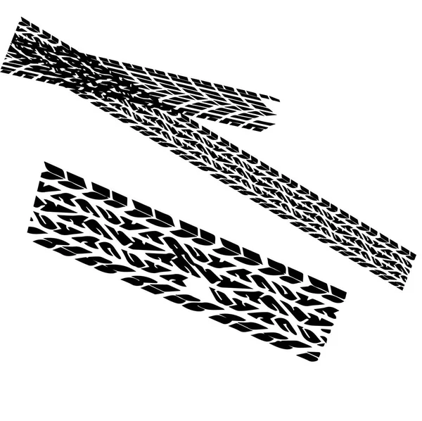 Schwarze Reifenspur mit Hintergrundvektorabbildung — Stockvektor