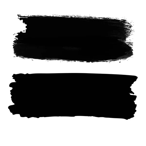 Beyaz arka plan üzerinde siyah boya fırça darbesi — Stok Vektör