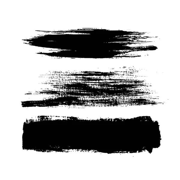 Vector negro pincelada de tinta pincelada, línea, textura, fondo para texto. — Archivo Imágenes Vectoriales