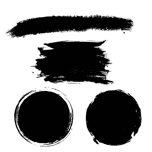 Pinte noire vectorielle trait de pinceau d'encre, ligne, texture, fond de texte. — Image vectorielle