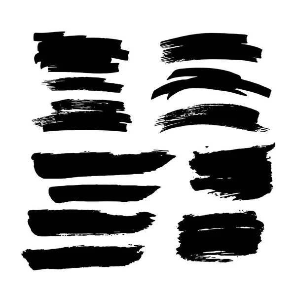 검은 색 pint ink brush stroke, line, texture, background for text. — 스톡 벡터