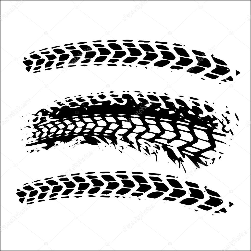 black tire track with background vector illustration