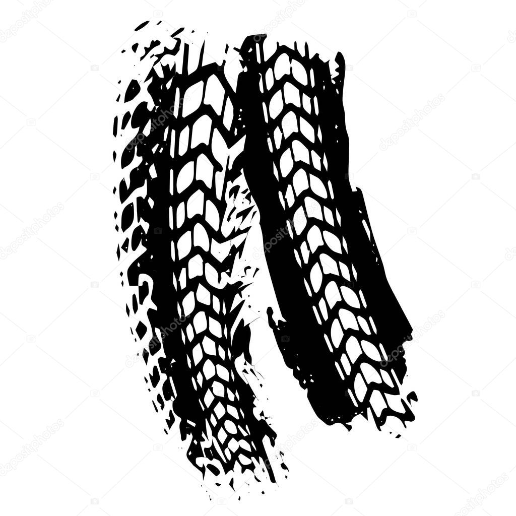 black tire track with background vector illustration