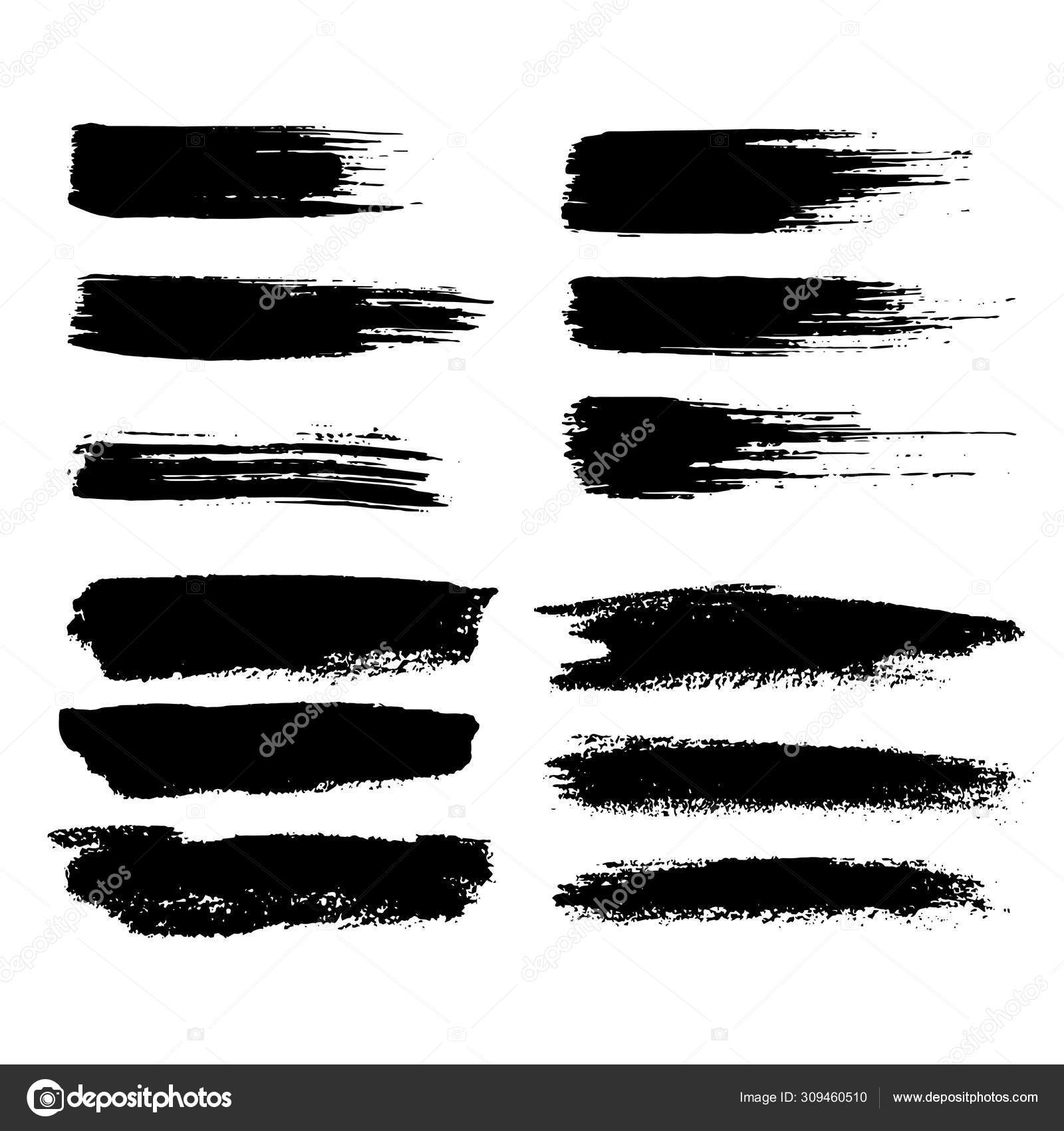 Vector Black Pint Ink Brush Stroke Line Texture Background For Text Vector Image By C Feepic Vector Stock