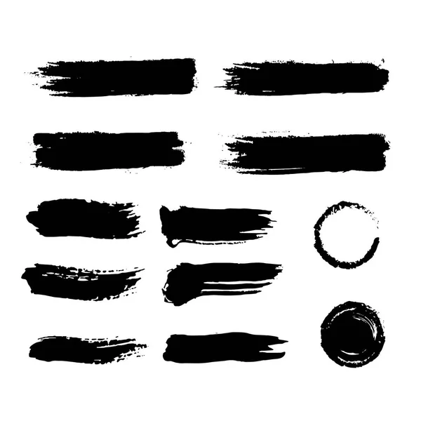 Pinte noire vectorielle trait de pinceau d'encre, ligne, texture, fond de texte. — Image vectorielle