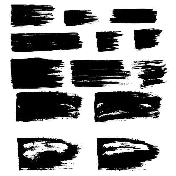 검은 색 pint ink brush stroke, line, texture, background for text. — 스톡 벡터