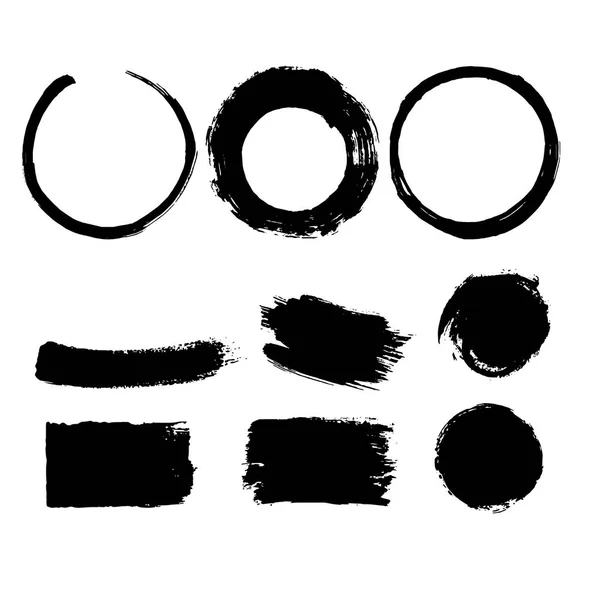 Vektor schwarzer Pinselstrich, Linie, Textur, Hintergrund für Text. — Stockvektor