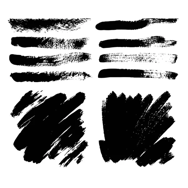 검은 색 pint ink brush stroke, line, texture, background for text. — 스톡 벡터