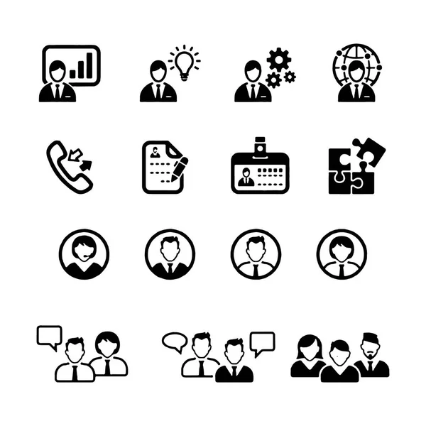 Set of meeting icons, such as group, team, people, conference, leader, discussion — Stock Vector