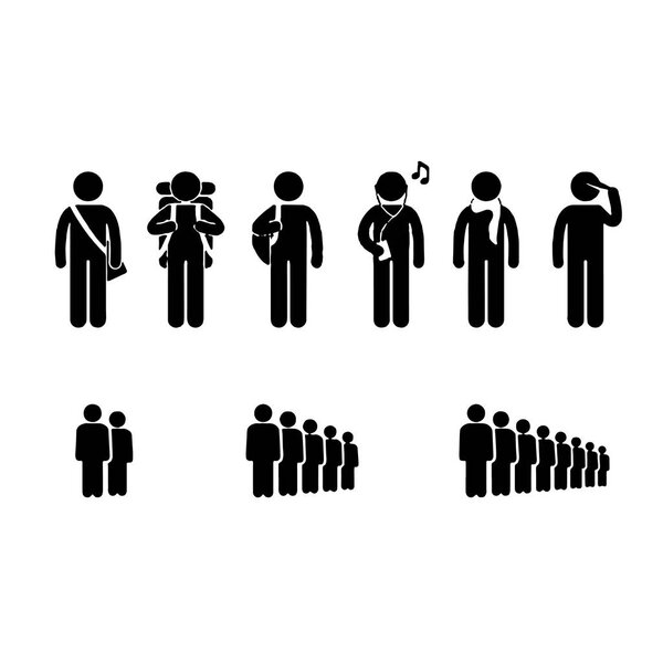 set of meeting icons, such as group, team, people, conference, leader, discussion