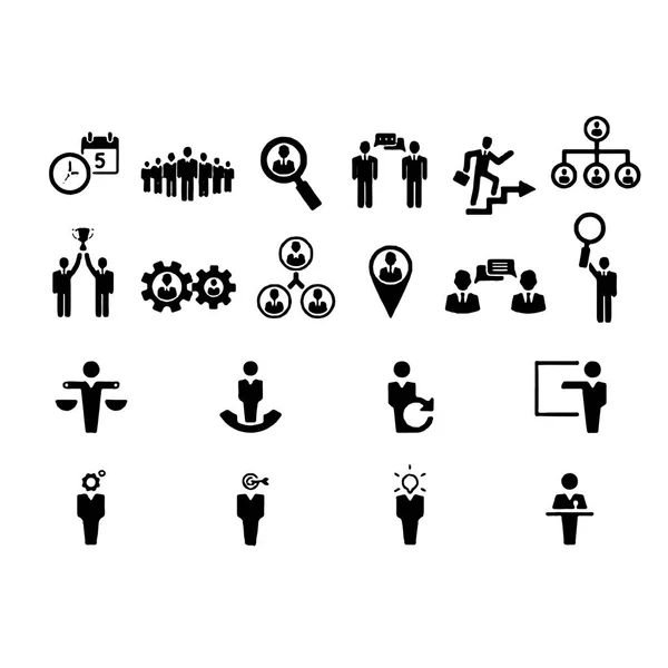 stock vector set of meeting icons, such as group, team, people, conference, leader, discussion