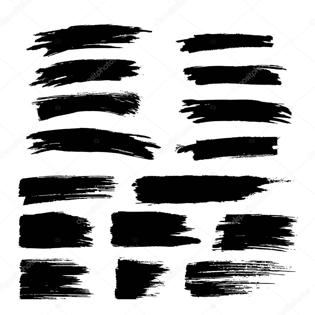 Vector black pint ink brush stroke,line,texture,background for text.