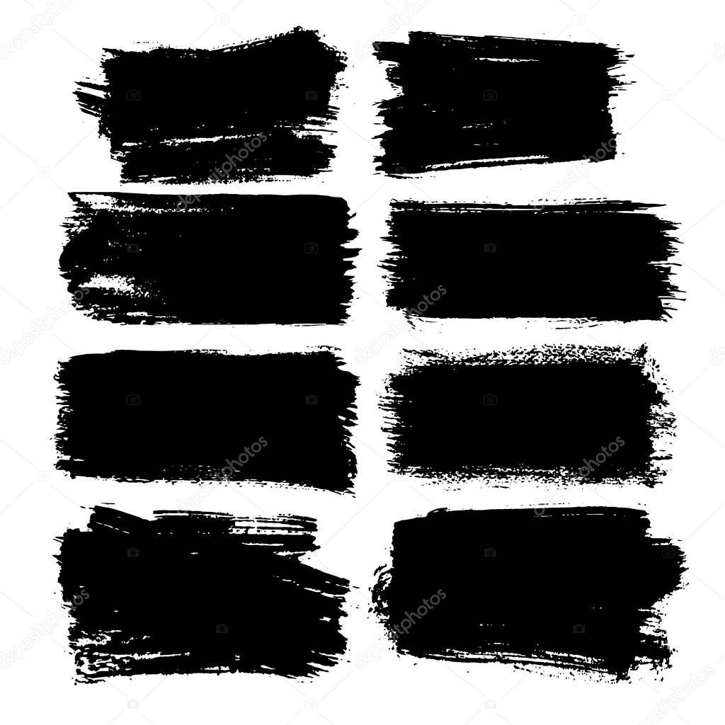 Vector black pint ink brush stroke,line,texture,background for text.