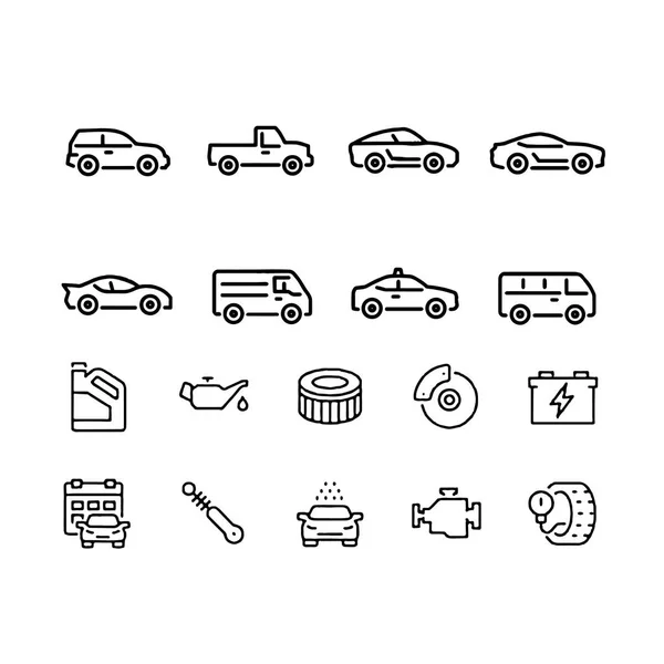 Conjuntos de carros e no vetor de coleta de veículos rodoviários — Vetor de Stock