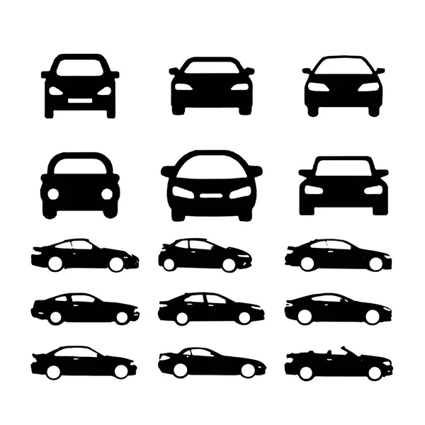 Ensembles de voitures et sur le vecteur de collecte de véhicules routiers — Image vectorielle