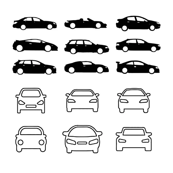 Serie di automobili e sul vettore di raccolta dei veicoli stradali — Vettoriale Stock