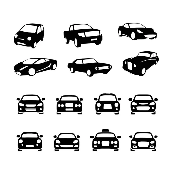 Sets von Autos und auf der Straße Fahrzeug Sammlung Vektor — Stockvektor