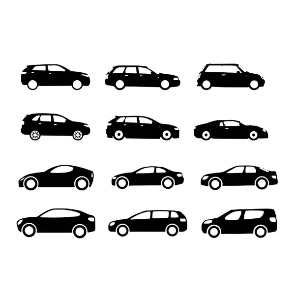 Ensembles de voitures et sur le vecteur de collecte de véhicules routiers — Image vectorielle