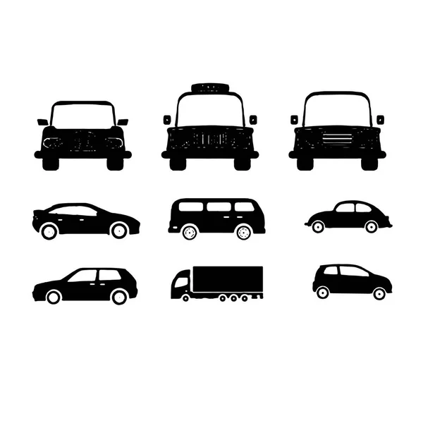 Sets von Autos und auf der Straße Fahrzeug Sammlung Vektor — Stockvektor