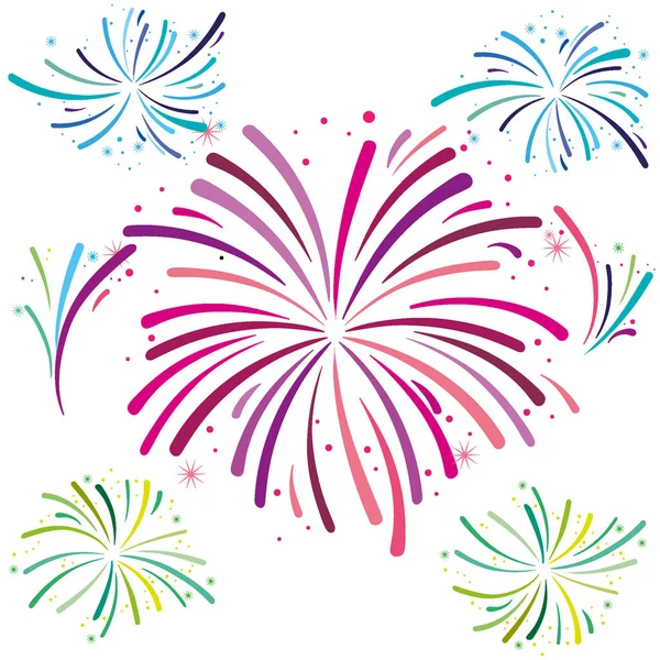 Vektor-Illustration eines festlichen Feuerwerks für Feiertage und Feierlichkeiten Hintergrunddesign — Stockvektor