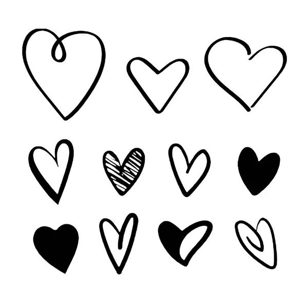 Conjunto de corazones estilizados Vector ilustración — Archivo Imágenes Vectoriales