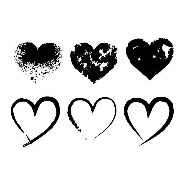 Készlet stilizált szívek Vector illusztráció — Stock Vector