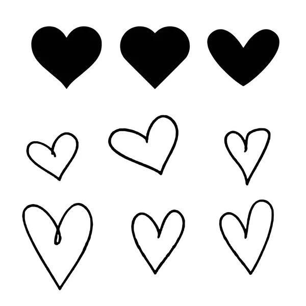 Set of stylized hearts Vector illustration — Stock Vector