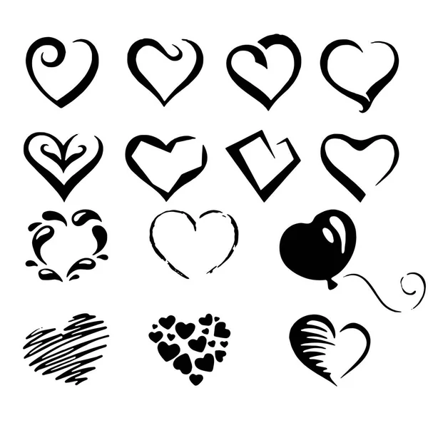 Set of stylized hearts Vector illustration — Stock Vector
