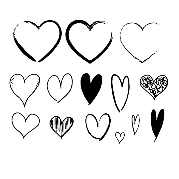 Set of stylized hearts Vector illustration — Stock Vector