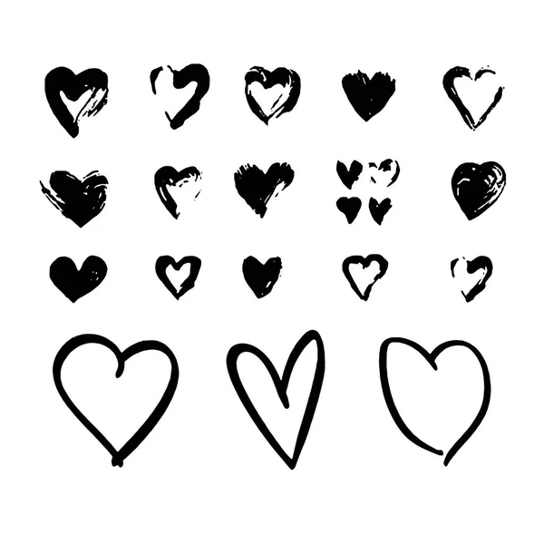 Készlet stilizált szívek Vector illusztráció — Stock Vector