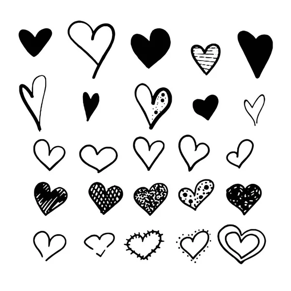 Set of stylized hearts Vector illustration — Stock Vector