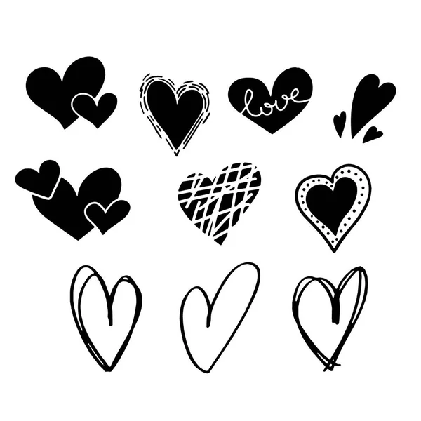 Conjunto de corazones estilizados Vector ilustración — Archivo Imágenes Vectoriales